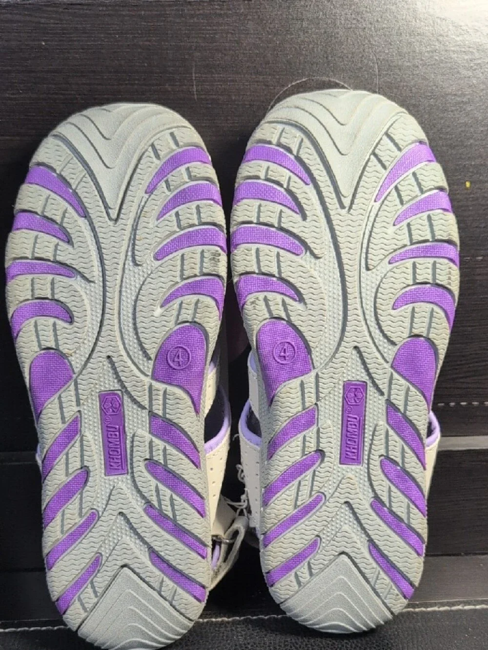 Khombu Light Gray and Lavender Closed-Toe Kids Girls Sandals